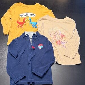 Simple Kids Dinosaur Long Sleeve Set - Yellow, Tan, and Blue